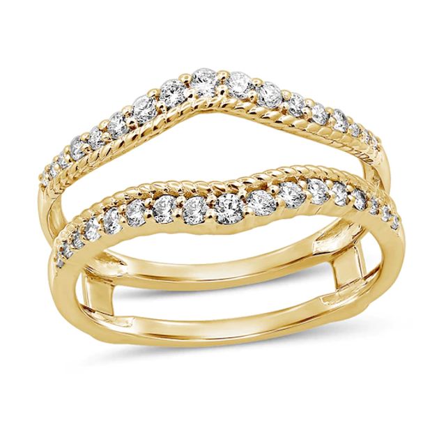 3/8 CT. T.w. Diamond Contour Solitaire Enhancer in 14K Gold