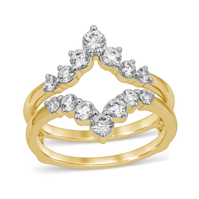1 CT. T.w. Diamond Double Crown Solitaire Enhancer in 14K Gold