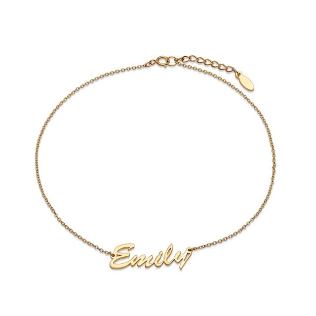 Hollywood-Style Script Name Anklet (1 Line) - 10"