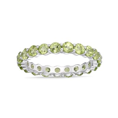 3.0mm Peridot Eternity Band Sterling Silver