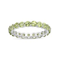 3.0mm Peridot Eternity Band Sterling Silver