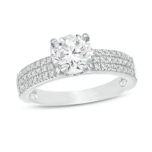 1-3/4 CT. T.w. Certified Diamond Multi-Row Engagement Ring in 14K White Gold (I/I2)