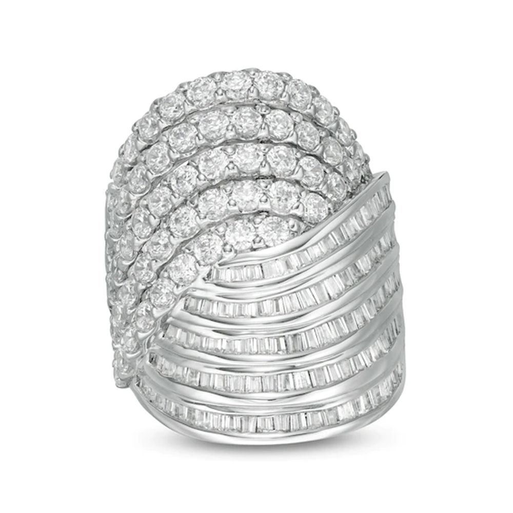 4 CT. T.w. Diamond Multi-Row Bypass Ring in 10K White Gold