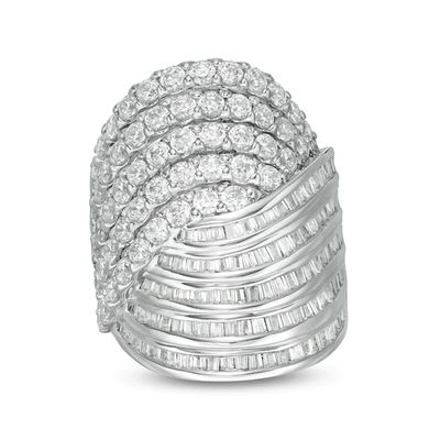4 CT. T.w. Diamond Multi-Row Bypass Ring in 10K White Gold
