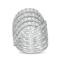 4 CT. T.w. Diamond Multi-Row Bypass Ring in 10K White Gold