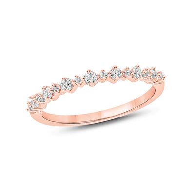 1/4 CT. T.w. Diamond Stack Anniversary Band in 10K Rose Gold