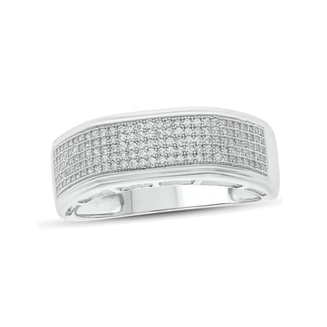 1/2 CT. T.w. Diamond Multi-Row Wedding Band in 10K White Gold