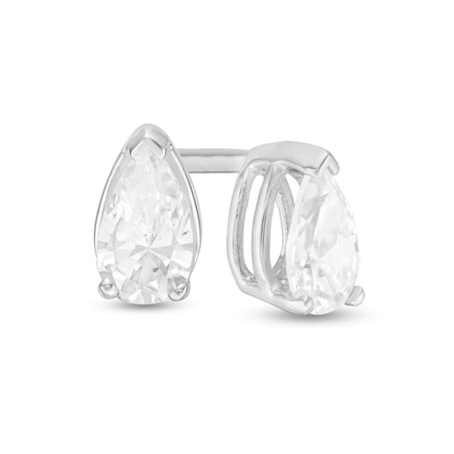 1/2 CT. T.w. Certified Pear-Shaped Diamond Solitaire Stud Earrings in 14K White Gold (I/I1)