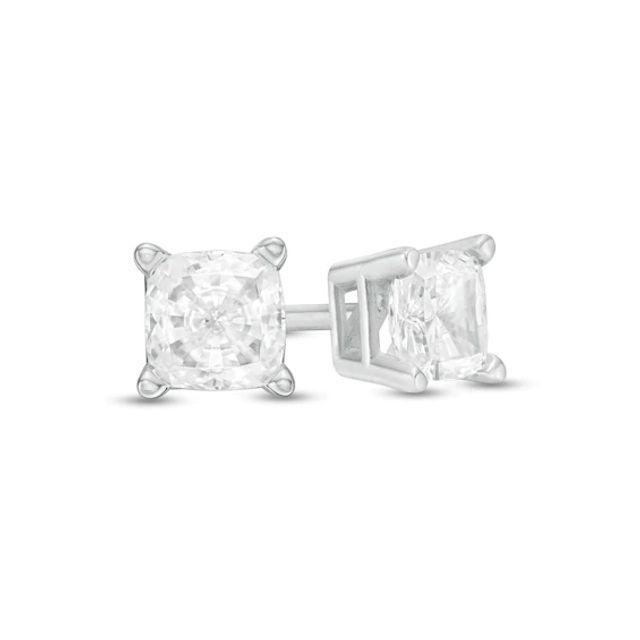 1/2 CT. T.w. Certified Cushion-Cut Diamond Solitaire Stud Earrings in 14K White Gold (I/I1)