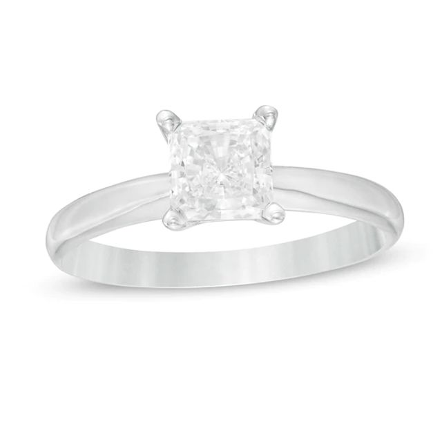 1 CT. T.w. Certified Radiant-Cut Diamond Solitaire Ring in 14K White Gold (I/I2)