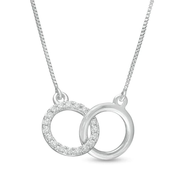 1/8 CT. T.w. Diamond Interlocking Circles Necklace in Sterling Silver