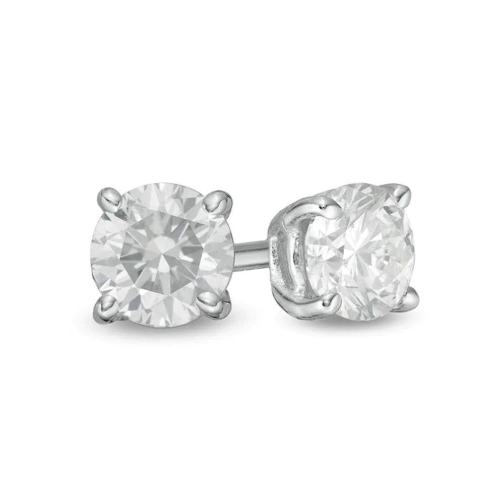 1/3 CT. T.w. Diamond Solitaire Stud Earrings in 10K White Gold (I/I3)