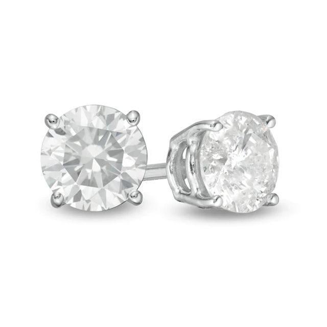 3/4 CT. T.w. Diamond Solitaire Stud Earrings in 10K White Gold (I/I3)