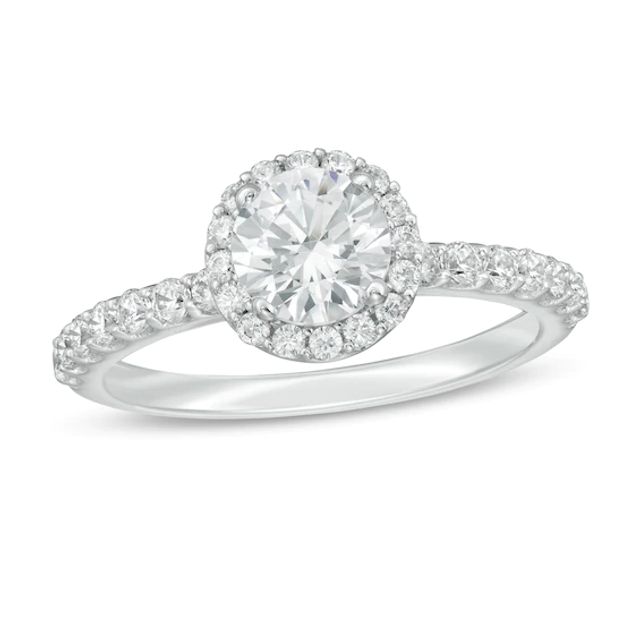 1-1/2 CT. T.w. Certified Lab-Created Diamond Frame Engagement Ring in 14K White Gold (F/Vs2)