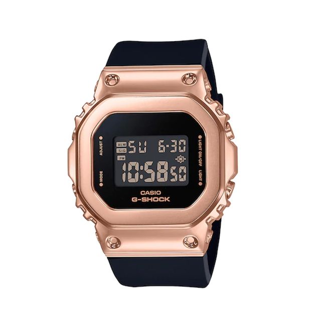 Ladies' Casio G-Shock S-Series Rose-Tone Strap Watch with Black Dial (Model: Gms5600Pg-1)