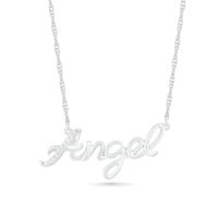 Diamond Accent "Angel" Necklace in Sterling Silver