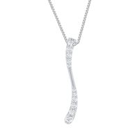 1-1/2 CT. T.w. Journey Diamond Linear Wave Pendant in 10K White Gold