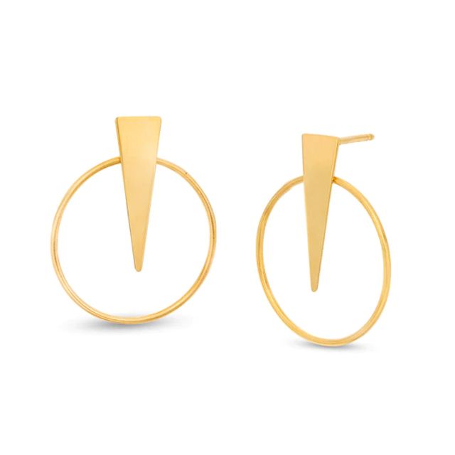 Made in Italy Geometric Drop Earrings in Sterling Silver with 18K Gold Plate