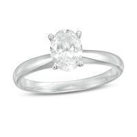 1 CT. Certified Oval Lab-Created Diamond Solitaire Engagement Ring in 14K White Gold (F/Vs2