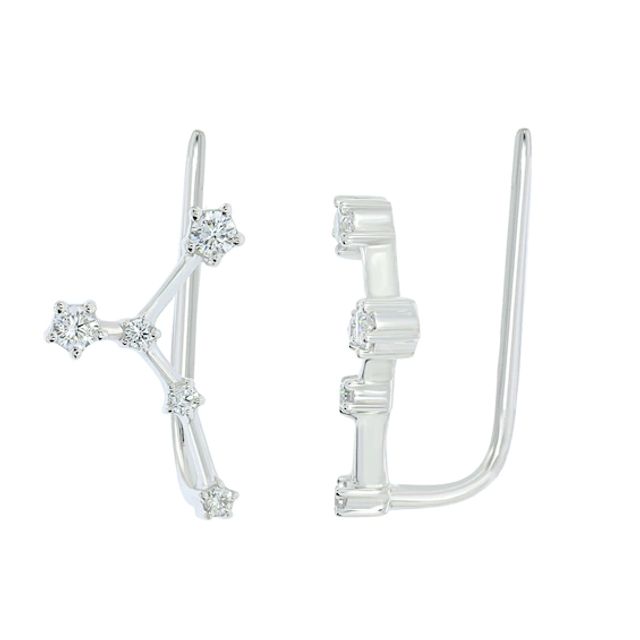 1/5 CT. T.w. Diamond Cancer Constellation Crawler Earrings in Sterling Silver