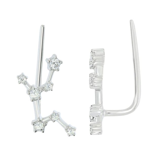 1/5 CT. T.w. Diamond Virgo Constellation Crawler Earrings in Sterling Silver