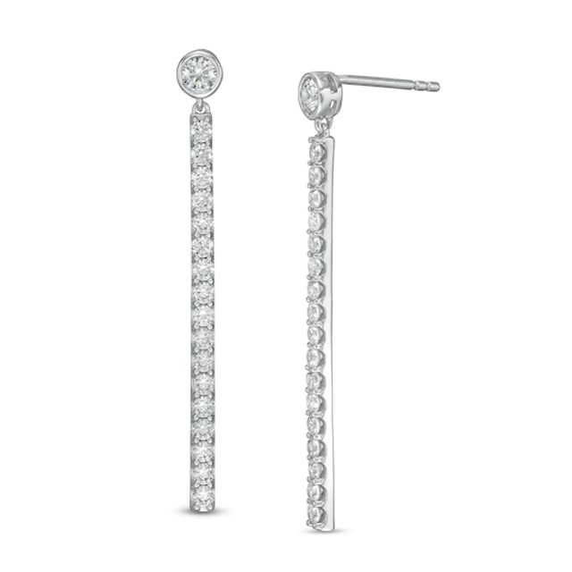 1 CT. T.w. Certified Lab-Created Diamond Stick Drop Earrings in 14K White Gold (F/Si2)