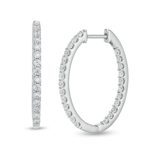 1 CT. T.w. Certified Lab-Created Diamond Inside-Out Hoop Earrings in 14K White Gold (F/Si2)