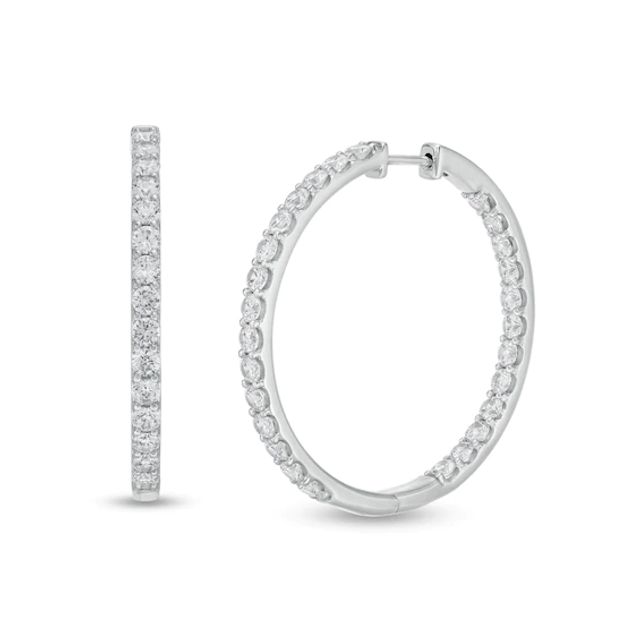 4 CT. T.w. Certified Lab-Created Diamond Inside-Out Hoop Earrings in 14K White Gold (F/Si2)