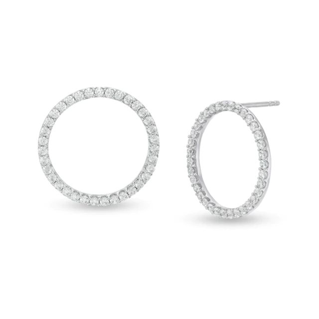 1 CT. T.w. Certified Lab-Created Diamond Open Circle Stud Earrings in 14K White Gold (F/Si2)