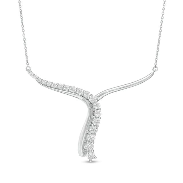 1 CT. T.w. Certified Lab-Created Diamond Abstract "Y" Necklace in 14K White Gold (F/Si2)