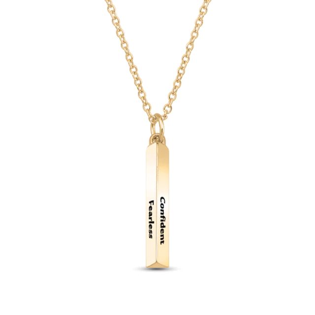 Inspirational Engravable Triangular Vertical Bar Pendant (2 Lines)