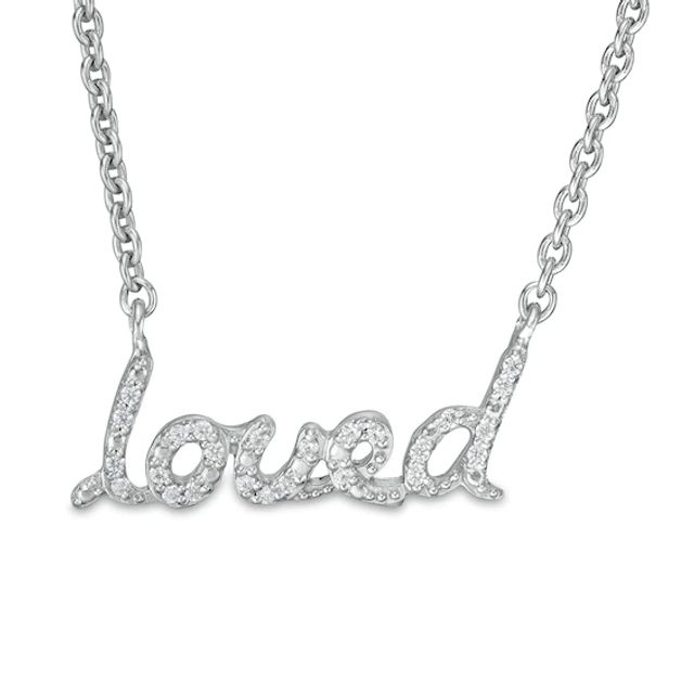 1/10 CT. T.w. Diamond "loved" Necklace in Sterling Silver