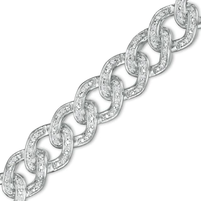 1 CT. T.w. Diamond Chain Link Bracelet in Sterling Silver - 7.25"