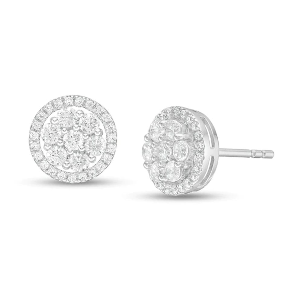 1/2 CT. T.w. Composite Diamond Stud Earrings in 10K White Gold