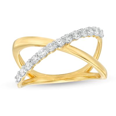 1/2 CT. T.w. Diamond Orbit Split Shank Ring in 10K Gold