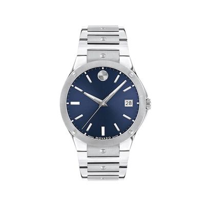 Men's Movado SE Watch with Dark Blue Dial (Model: 607513)