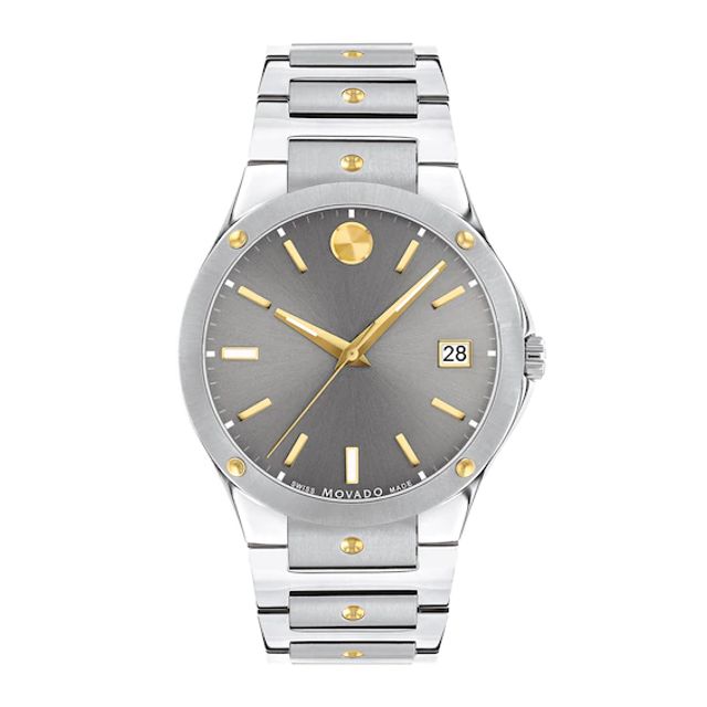 Men's Movado SE Two-Tone PVD Watch with Grey Dial (Model: 607514)