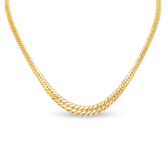 Graduated Cuban Curb Chain Necklace in 10K Gold - 18"