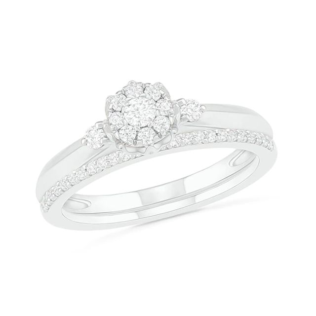 1/3 CT. T.w. Composite Diamond Bridal Set in 10K White Gold