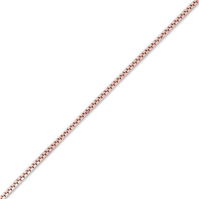 0.6mm Box Chain Necklace in Solid 14K Rose Gold - 18"