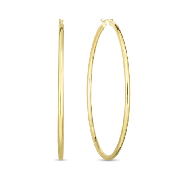 55.0mm Tube Hoop Earrings in 14K Gold