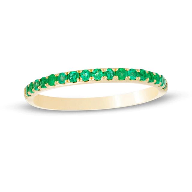 Emerald Petite Stackable Band in 10K Gold