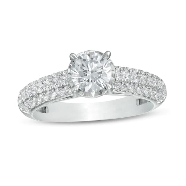 1-1/2 CT. T.w. Diamond Multi-Row Engagement Ring in 14K White Gold (I/I2)