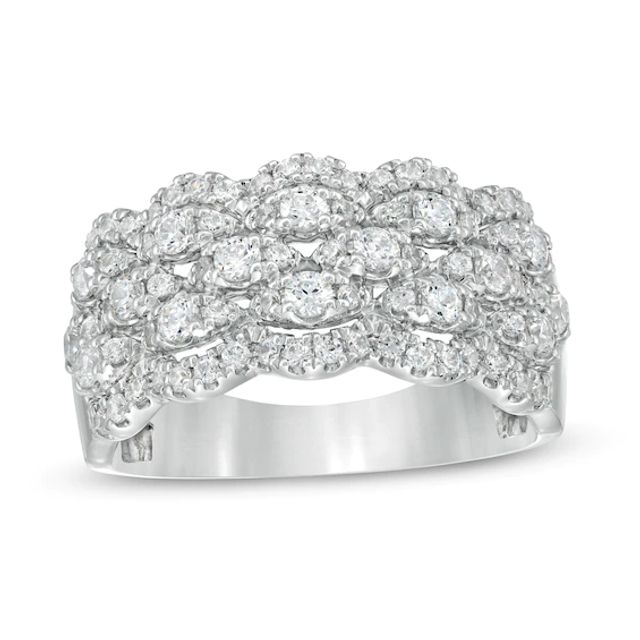 1 CT. T.w. Diamond Five Row Lattice Ring in 10K White Gold