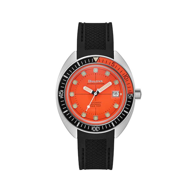 Men's Bulova Archive Series Oceanographer Automatic Strap Watch with Orange Dial (Model: 96B350)