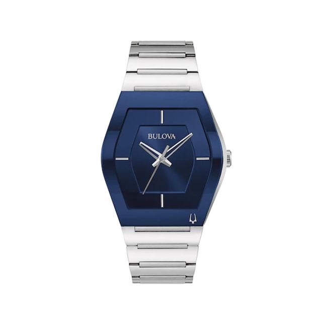 Men's Bulova Gemini Watch with Tonneau Blue Dial (Model: 96A258)