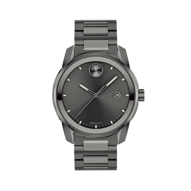 Men's Movado BoldÂ® Verso Gunmetal Grey IP Watch with Grey Dial (Model: 3600736)