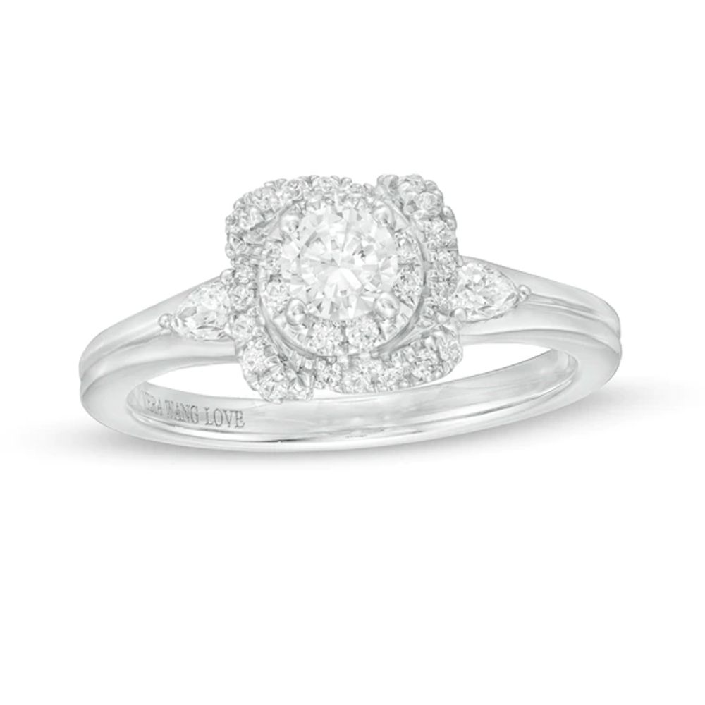 Zales Vera Wang Love Heirloom Collection 1 CT. T.w. Diamond Flower Petal  Frame Engagement Ring in 14K White Gold | Hamilton Place