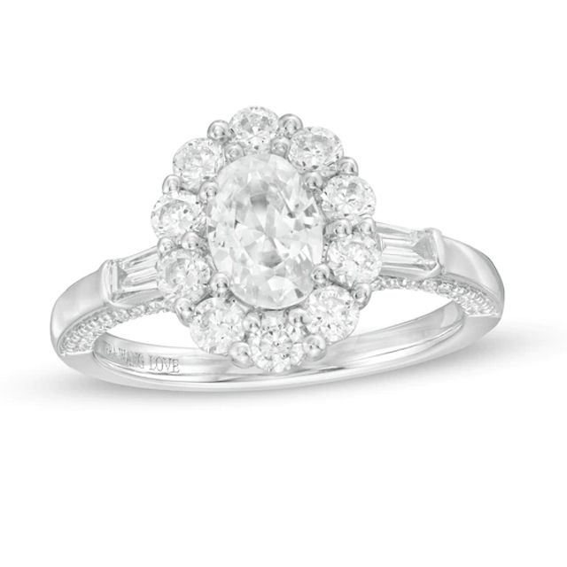 Vera Wang Love Collection Princess-Cut CZ Diamond Sapphire Halo Engagement  Rings | eBay