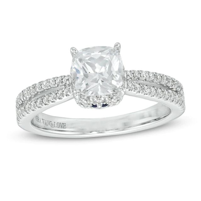 Vera Wang Love Collection 1-1/3 CT. T.w. Certified Diamond Split Shank Engagement Ring in 14K White Gold (I/Si2)